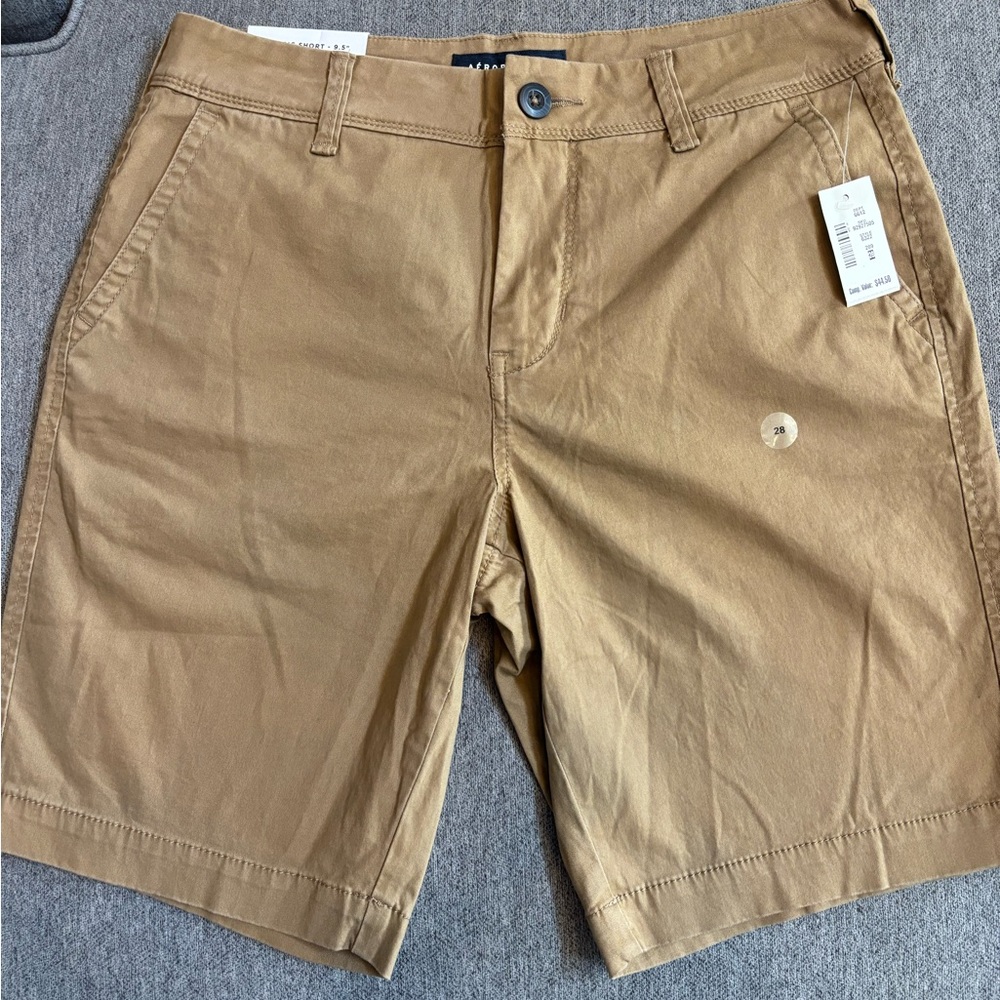 Aeropostale Men's Khaki Flat Front Shorts